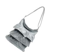 Elegant Shoulder Bag Soft Fabric and Trendy Ruffle Detail Casual Crossbody Bags, Blue, Bohemian