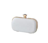 Elegant Shoulder Crossbody Ladies Clutch Sparkly Rhinestone Evening Women Charming Glittering Handbag Bridal Wedding(White)