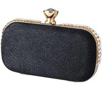 Elegant Shoulder Crossbody Ladies Clutch Sparkly Rhinestone Evening Women Charming Glittering Handbag Bridal Wedding(Black)