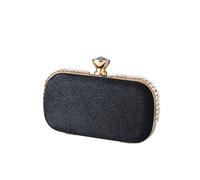Elegant Shoulder Crossbody Ladies Clutch Sparkly Rhinestone Evening Women Charming Glittering Handbag Bridal Wedding(Black)
