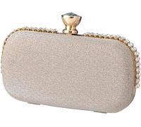 Elegant Shoulder Crossbody Ladies Clutch Sparkly Rhinestone Evening Women Charming Glittering Handbag Bridal Wedding(Champagne)