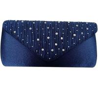 Elegant Shoulder Glitter Crossbody Evening for Women Rhinestone Clutch Envelope Handbag Bridal Wedding Purse(Dark Blue)