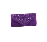 Elegant Shoulder Glitter Crossbody Evening for Women Rhinestone Clutch Envelope Handbag Bridal Wedding Purse(Purple)