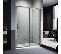 ELEGANT Shower Door 1500 x 1900mm (W x H) Chrome Sliding Shower Enclosure Cubicle 8mm Nano Easy Clean Glass