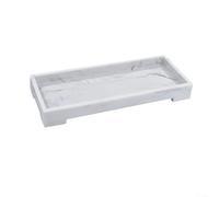 Elegant Silicone Bathroom Tray for Organized Essentials, Waterproof and Storage Solution for Modern Home Usage (White B)