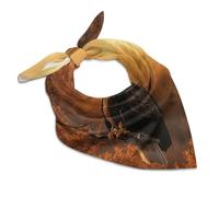 Elegant Silk-Like Scarf Unisex, 18"x18" Versatile Fashion Headband, Golden Sunset Bald Eagle Bandana for Hair, Neck & Bag