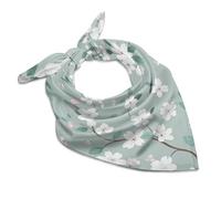 Elegant Silk-Like Scarf Unisex, 18"x18" Versatile Fashion Headband, Green Tree Pattern Bandana for Hair, Neck & Bag