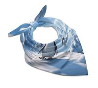 Elegant Silk-Like Scarf Unisex, 18"x18" Versatile Fashion Headband, Penguin Antarctica Ice Bandana for Hair, Neck & Bag