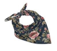 Elegant Silk-Like Scarf Unisex, 25"x25" Versatile Fashion Headband, Green Floral Pattern Bandana for Hair, Neck & Bag