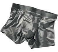 Elegant Silk Men's Ice Silk Underwear Mulberry Men's Boxer Briefs, Luxury Moisture-Wicking Breathable,Breathable Cool Boxer Briefs,Seamless Comfort (Blue, XXL)