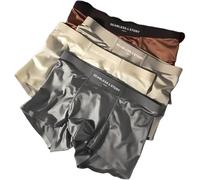 Elegant Silk Men's Ice Silk Underwear Mulberry Men's Boxer Briefs, Luxury Moisture-Wicking Breathable,Breathable Cool Boxer Briefs,Seamless Comfort (Mixed, L)