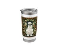 Elegant Silkie Chicken Botanical Art Design Stainless Steel Insulated Tumbler
