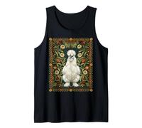 Elegant Silkie Chicken Botanical Art Design Tank Top