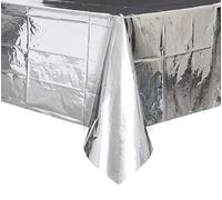 Elegant Silver Foil Rectangular Table Cover (137cm x 274cm) 1 Piece - Premium Quality, Perfect for Parties, Weddings & Events