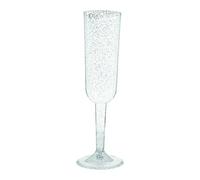 Elegant Silver Glitter Plastic Champagne Flutes - Ideal for Parties & Events -4ct