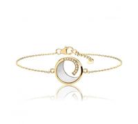 Elegant Silver & Gold Mother of Pearl Bracelet - Sterling Silver / Gold Plated