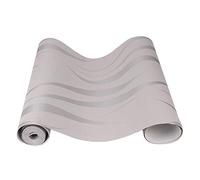 Elegant Silver Grey 3D Wave Wallpaper 10m Roll Luxury Glitter Effect Waterproof Wipeable Textured Non Woven Vinyl for Living Room Bedroom Kitchen Decoration