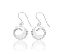 Elegant Silver Mother of Pearl Earrings - Sterling Silver / Rhodium Plated