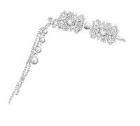 Elegant Silver Tassel Hair Clip with Rhinestone and Pearl Unique Ethnic Style Hairpin Stylish Hairpiece