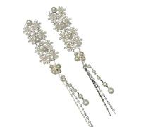 Elegant Silver Tassel Rhinestone Pearl Hair Clip for Women - Unique Ethnic Style Hairpin for Weddings, Parties, Photography - Stylish Bridal and Fashion Hair