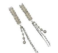Elegant Silver Tassels Hair Clip With Rhinestones And Pearls Unique Ethnic Styles Hairpin Stylish Hairpiece For Weddings