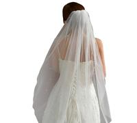 Elegant Single Layer Wedding Veils with Hair Comb and Sparkling Rhinestones for Bridal Shower Photography Accessories Rhinestones Bridal Veils