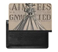 Elegant Skeleton Passport Holder for Women Men PU Leather Passport Wallet Cover Case for Travel Minimalist Slim Front Pocket Wallet Credit Card Holder Travel Document Organizer
