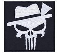 Elegant Skull Iron on Patches - Punk Patches Sew on Patch for Bikers, Rockers, Fighters, Young Guns - Cool Patches for Jackets, Backpacks, Hats, Jeans, Shirts, Caps - 80X80 mm
