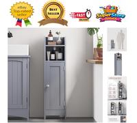 Freestanding Slim Bathroom Cabinet with Door and Shelves, Dove Grey / 20 x 18 x 80 cm