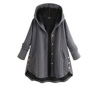 Elegant Slim Buttons Coat Women Plus Size Casual Button Pockets High Low Long Sleeve Hooded Coat Hooded Jacket Transition Jacket Sweat Jacket Outdoor Jacket Women's Lightweight Quilted Jacket with