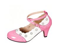 Elegant Slip-On with Strap Buckle - Versatile for Women's High Heels Ankle Contour Shape Eye-catching Design Stylish, pink, 9 UK