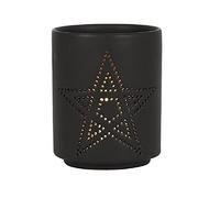 Elegant Small Black Pentagram Cutout Design Tealight Holder - 7cm x 6cm (1 Pc.) - Unique Design, Durable Material - Great Home & Office Decor