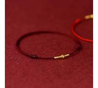 Elegant Small Gold Beads Anklet Bracelet with Retro Red Rope for Trendy Accessories (Red wine bracelet)