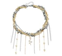 Elegant Snake Pendant Necklace With Heart Tassels And Distinctive Beadwork For The Modern Fashion Enthusiast Wear Irregular Heart Pendant
