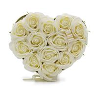 Elegant Soap Flower Gift Bouquet With 13 Cream & Pink Roses