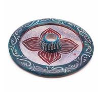 Elegant Soapstone Four-Petal Incense & Cone Holder - Decorative & Stable