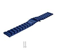 Elegant Solid Color Stainless Steel Metal Watchband Compatible with Smartwatch Stylish Strap Business & Design 8926ob (Blue, One Size)