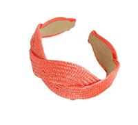 Elegant Solid Color Straw Headband With Braided Detail Wide Hairband Design Lightweight Breathable For Daily Use Event Trendy Braid Embellished Headbands