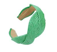 Elegant Solid Color Straw Headband With Braided Detail Wide Hairband Design Lightweight Breathable For Daily Use Event Trendy Braid Embellished Headbands