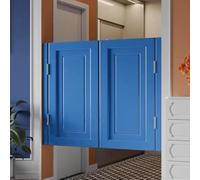Elegant Solid Wood Cafe Doors with Stainless Steel Hinges Ideal for Kitchens Cafes Bars Dark Blue 120x80cm Stylish Swinging Design for Modern Spaces