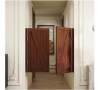 Elegant Solid Wood Cafe Swinging Doors - Automatic Closing Half Waist Doors for Kitchen, Bar, and Restaurant Entrances(Brown,75x70cm)