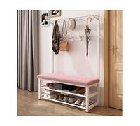 Elegant Solid Wood Freestanding Coat Rack with Rotating Design Rustic Storage Bench for Industrial Entryway Shoe nizer & Hooks - Perfect Solution for Home Decor.
