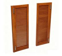 Elegant Solid Wood Louvered Double Swing Doors - Western Style for Bar, Kitchen, Balcony - Chic Half Waist Partition (Brown 132x100cm) - Perfect Interior Upgrade & Space Divider