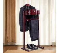 Elegant Solid Wood Suit Stand with Drawers, Tie & Trouser Holder - Stylish Men's Garment Rack for Home or Office Decor, Ideal for nizing & Displaying Suits.