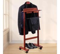 Elegant Solid Wood Suit Stand with Trouser Rack & Tie Holder, Stylish Men's Clothing nizer for Bedroom/Office, Perfect Storage Solution for Suits and Accessories