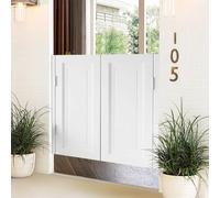 Elegant Solid Wood Swinging Cafe Doors - Automatic Closing Half Door for Kitchen, Bar, and Restaurant Entrance(White,100x80cm)