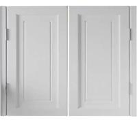 Elegant Solid Wood Swinging Cafe Doors - Automatic Closing, Two-Way Swing, Perfect for Kitchens, Bars, and Restaurants(White,120x120cm)