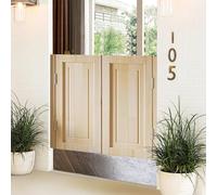 Elegant Solid Wood Swinging Cafe Doors - Durable Half Door with Automatic Closing Hinges for Kitchen and Bar(Wood,80x90cm)
