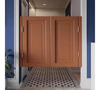 Elegant Solid Wood Swinging Cafe Doors with Stainless Steel Hinges - Perfect for Kitchens, Cafes, and Bars(Brown,75x90cm)