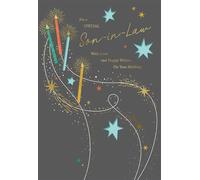 Elegant Son-in-Law Birthday Card, Navy and Gold Design, Family Sentiment
